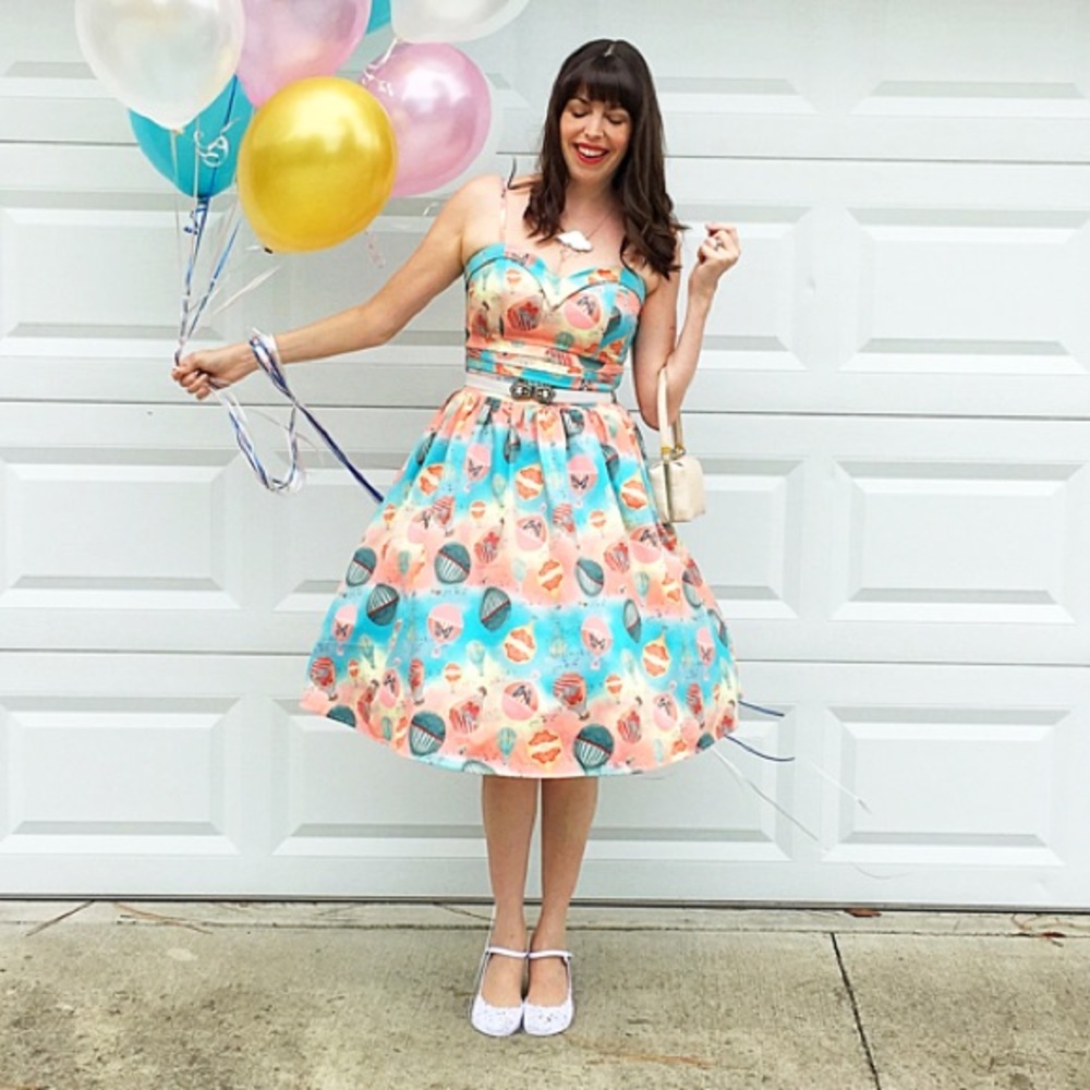 VOODOO VIXEN NWOT Aria Hot Air Balloon Print Dress - Picture 2 of 12